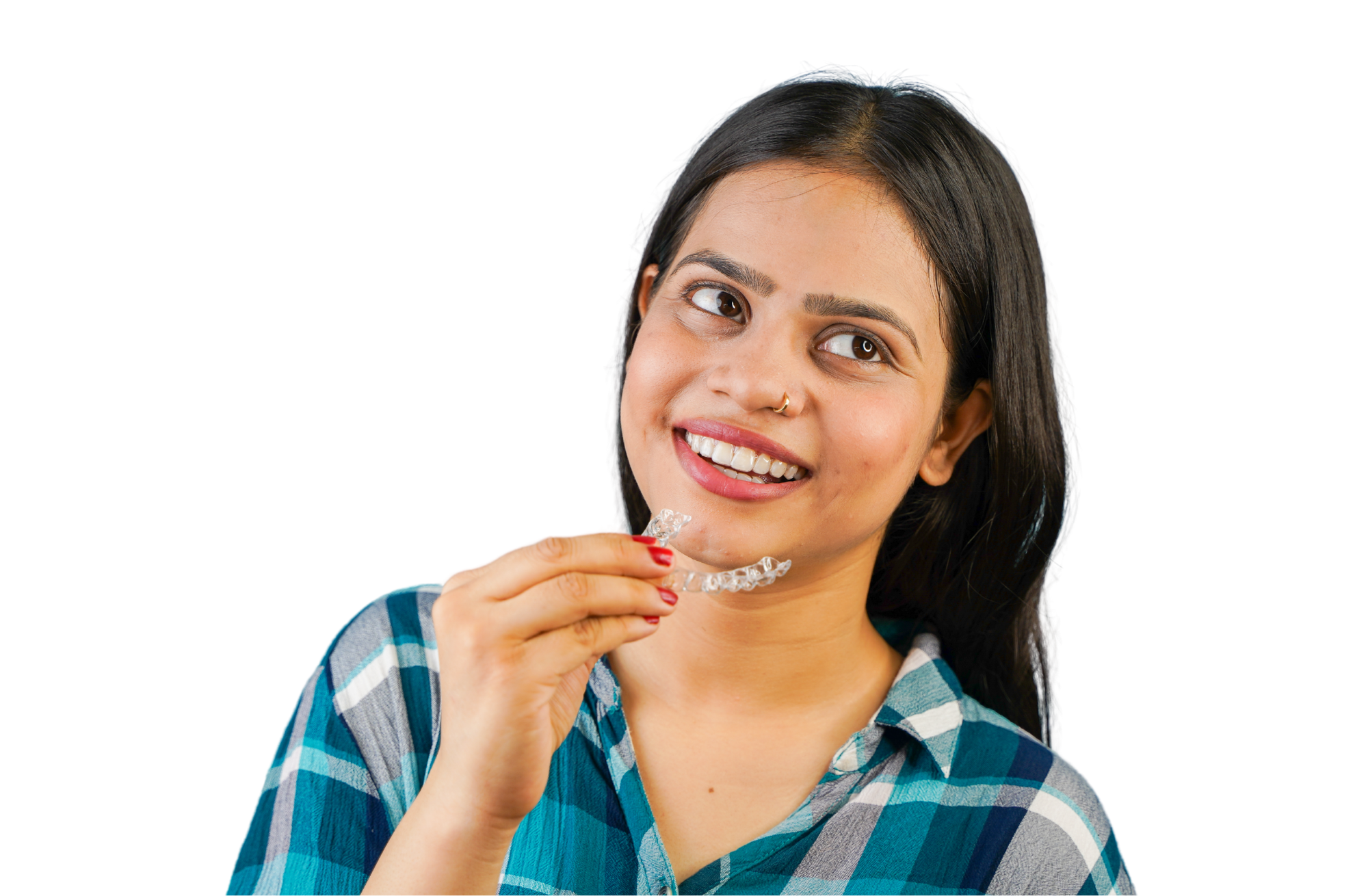 Elevate Your Smile: Discover Exceptional, Personalized Care at Lazarus Orthodontics! Woman is happily smiling with a perfect smile